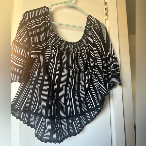 no boundries Tops - Black and White Striped Women's Top